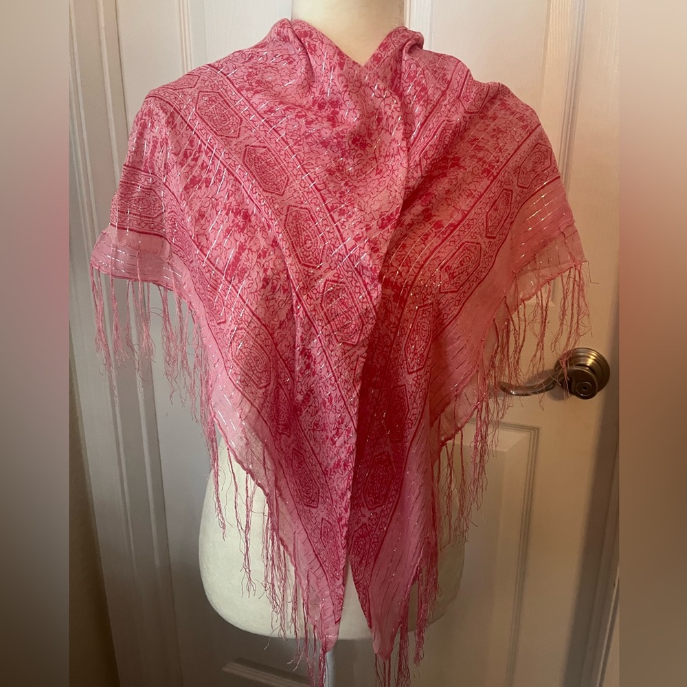 Pretty Pink Shimmery Scarf